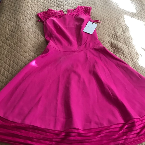 Ted Baker Fuchsia Eleese Skater Dress fit and flare - Picture 10 of 17